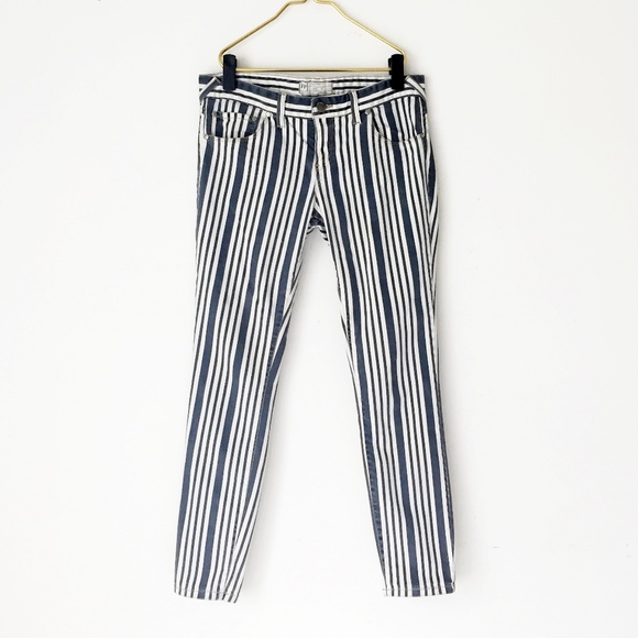 Free People Pants - FREE PEOPLE railroad striped skinny denim jeans 28